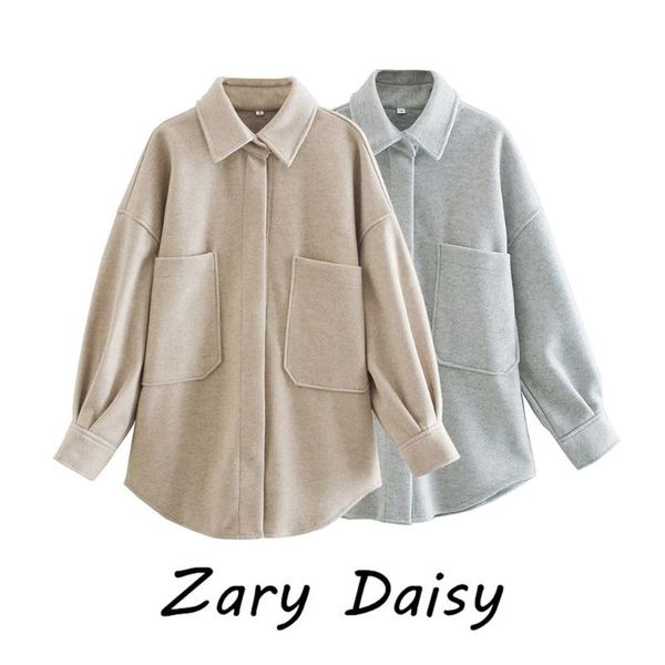 women's jackets zary daisy autumn and winter clothing personalized pocket woolen shirt casual coat women, Black;brown
women's jackets zary daisy autumn and winter clothing personalized pocket woolen shirt casual coat women, Black;brown
