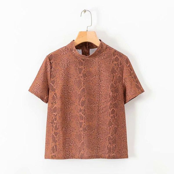 women's blouses & shirts 2021 women vintage stand collar snake skin print casual smock blouse short sleeve back buttons blusas, White
women's blouses & shirts 2021 women vintage stand collar snake skin print casual smock blouse short sleeve back buttons blusas, White