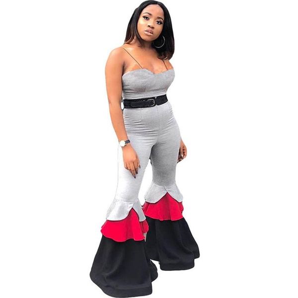 women's jumpsuits & rompers spaghetti strap strapless bodycon women overalls stretch backless romper wide leg ruffles flare pants plus, Black;white
women's jumpsuits & rompers spaghetti strap strapless bodycon women overalls stretch backless romper wide leg ruffles flare pants plus, Black;white