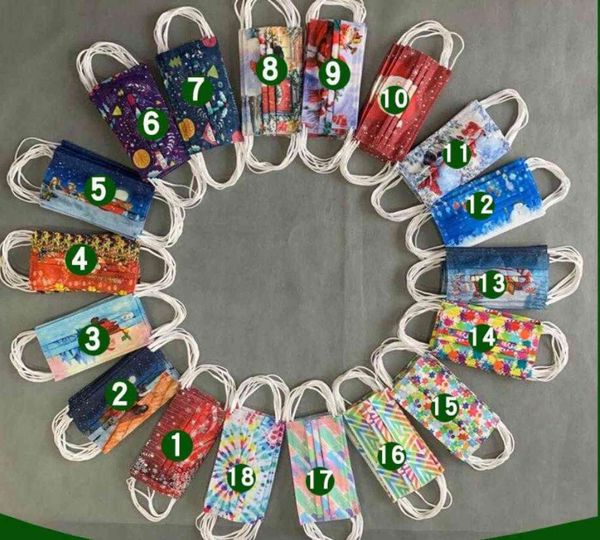 18 styles 3 layers disposable mask dustproof prevention of iuenza partymask cartoon print lace christmas masks 95% filtration efficiency
18 styles 3 layers disposable mask dustproof prevention of iuenza partymask cartoon print lace christmas masks 95% filtration efficiency