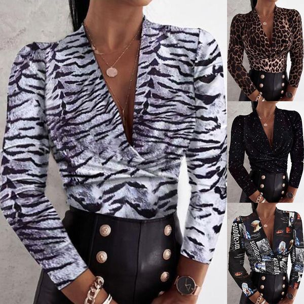 2020 autumn winter long-sleeved v-neck leopard print ladies shirt slim waist pullover shirt women fashion crop blouse, White
2020 autumn winter long-sleeved v-neck leopard print ladies shirt slim waist pullover shirt women fashion crop blouse, White