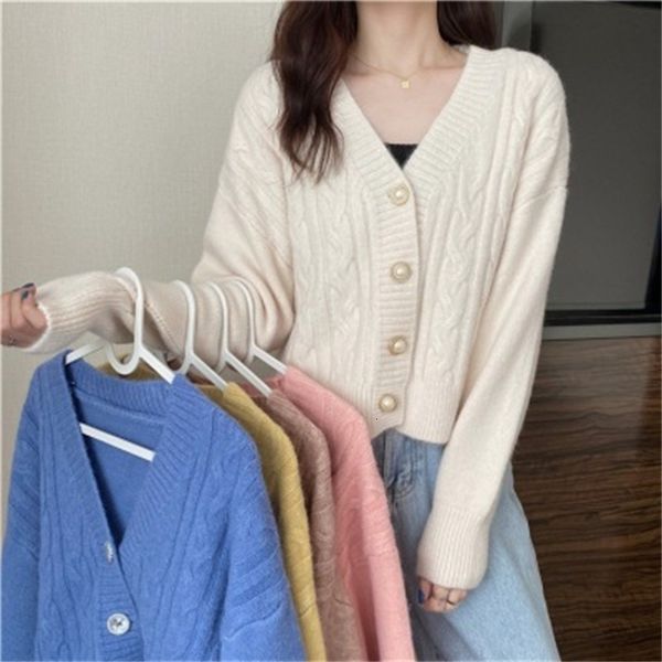 women's t-shirt autumn 2021 inssen v-neck sweater women's loose outer wear long sleeved knitted twist cardigan et, White
women's t-shirt autumn 2021 inssen v-neck sweater women's loose outer wear long sleeved knitted twist cardigan et, White