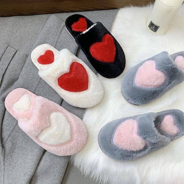 slippers women winter fluffy faux fur heart-shaped soft house indoor warm plush slides non-slip ladies outdoor cotton shoes, Black
slippers women winter fluffy faux fur heart-shaped soft house indoor warm plush slides non-slip ladies outdoor cotton shoes, Black