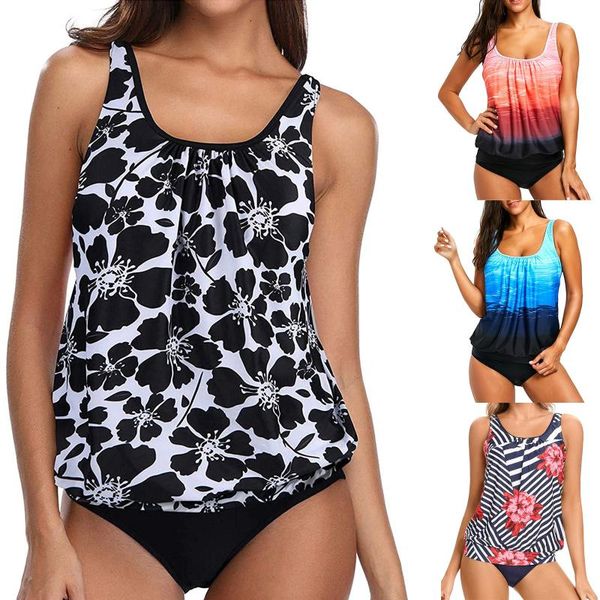 women's swimwear split swimsuit oversized women tankini tummy control with shorts two piece bathing suit, White;black
women's swimwear split swimsuit oversized women tankini tummy control with shorts two piece bathing suit, White;black