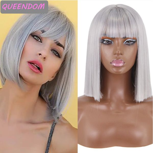 silver gray synthetic short bob wig 17inch natural straight bob womens wigs with bangs heat resistant lolita wig peruca cosplay, Black
silver gray synthetic short bob wig 17inch natural straight bob womens wigs with bangs heat resistant lolita wig peruca cosplay, Black