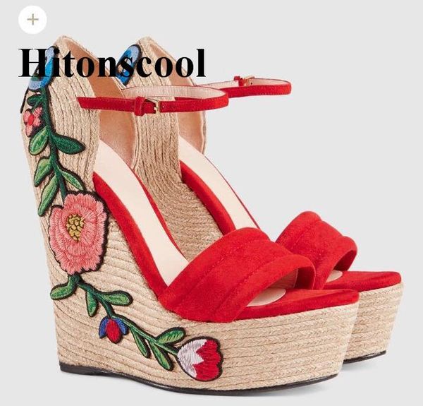 dress shoes high platform wedges sandals women runway summer party colorful embroidered weaves open toe bling leather heels, Black
dress shoes high platform wedges sandals women runway summer party colorful embroidered weaves open toe bling leather heels, Black