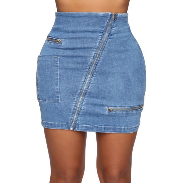 skirts women's basic stretchy mini short bodycon denim skirt with zippers, Black 
skirts women's basic stretchy mini short bodycon denim skirt with zippers, Black