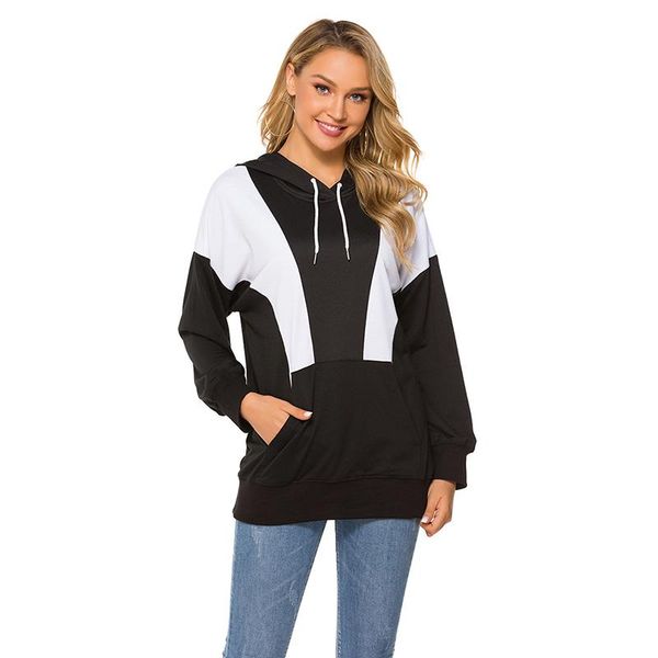 women's hoodies & sweatshirts hoodie black and white contrast color autumn winter fashion ladies hooded loose casual lady clothing 464
women's hoodies & sweatshirts hoodie black and white contrast color autumn winter fashion ladies hooded loose casual lady clothing 464