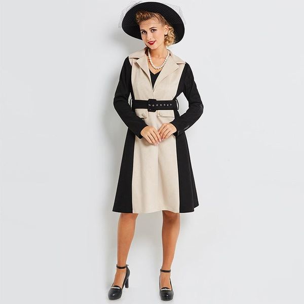 women's trench coats women nice autumn long sleeve lapel belt slim suede a-line lady office elegant retro outwear color block, Tan;black
women's trench coats women nice autumn long sleeve lapel belt slim suede a-line lady office elegant retro outwear color block, Tan;black
