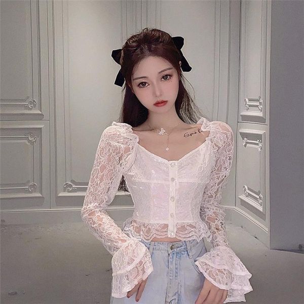 lace white shirts club perspective women's clothing blouses ladies crop fashion brand autumn style slim flare sleeve
lace white shirts club perspective women's clothing blouses ladies crop fashion brand autumn style slim flare sleeve