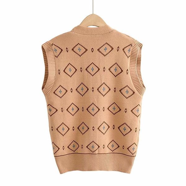 2021 autumn v neck jacquard plaid knitting vests retro sleeveless sweater buttons vintage women cardigan loose casual knitwear, White;black
2021 autumn v neck jacquard plaid knitting vests retro sleeveless sweater buttons vintage women cardigan loose casual knitwear, White;black