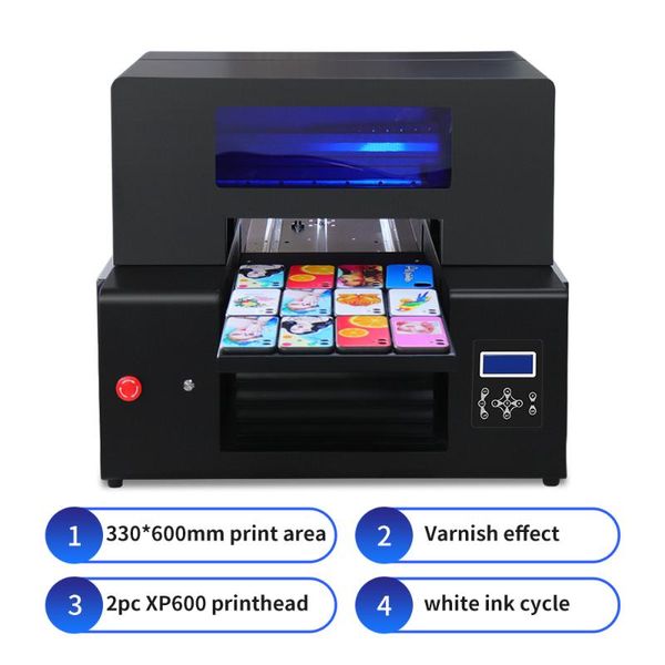 printers upgrade a3+ uv flatbed printer varnish 2pc xp600 printhead printing machine wood glass metal fast speed