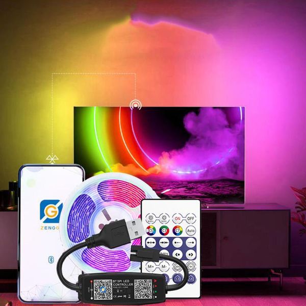strips 5v usb bluetooth-compatible control addressable rgb ws2812b led strip light for room tv backlight kitch indoor atmosphere
strips 5v usb bluetooth-compatible control addressable rgb ws2812b led strip light for room tv backlight kitch indoor atmosphere