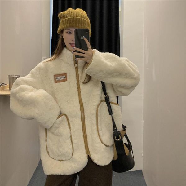 women's jackets imitation lamb wool thick coat spring autumn winter 2021 small loose korean design sense blouse, Black;brown
women's jackets imitation lamb wool thick coat spring autumn winter 2021 small loose korean design sense blouse, Black;brown