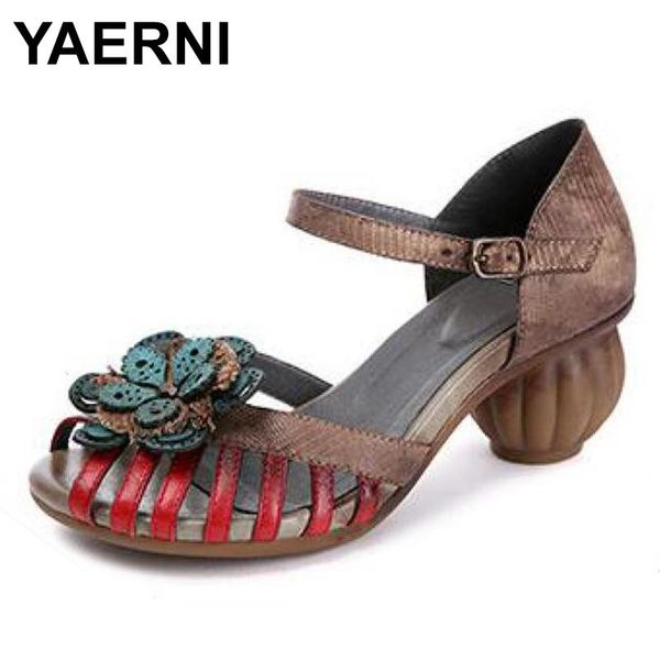 yaerni genuine leather retro buckle strap casual summer floral high heel sandals strange style peep toe handmade women shoes, Black
yaerni genuine leather retro buckle strap casual summer floral high heel sandals strange style peep toe handmade women shoes, Black