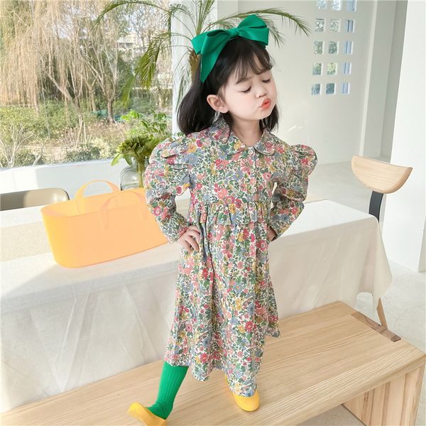 2021 new korean style spring girls floral peter pan collar princess dresses children clothes e6025, Red;yellow
2021 new korean style spring girls floral peter pan collar princess dresses children clothes e6025, Red;yellow