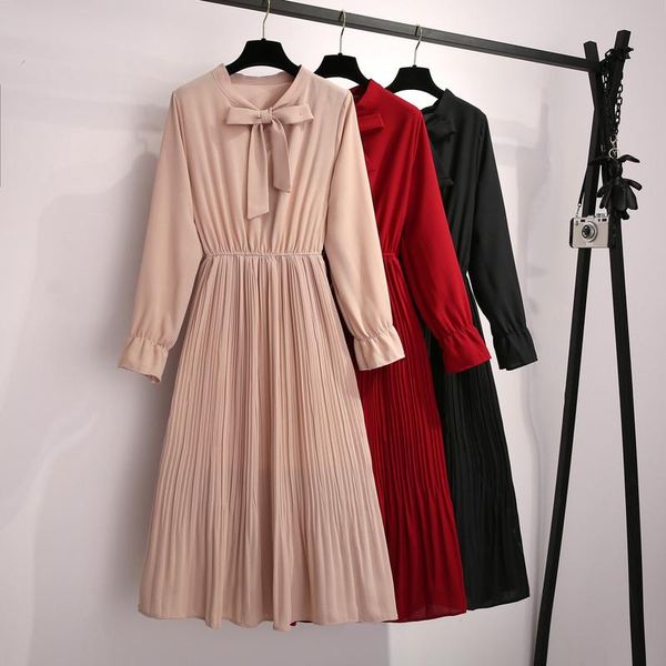 casual dresses women chiffon dress 2021 spring summer fashion female long sleeve solid pleated elegant a-line vestidos, Black;gray
casual dresses women chiffon dress 2021 spring summer fashion female long sleeve solid pleated elegant a-line vestidos, Black;gray