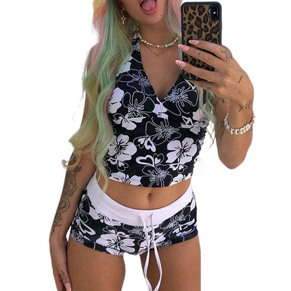 women's tracksuits zebery floral halter 2 piece set aesthetic vintage backless corset female summer beach holiday party camis vest, Gray
women's tracksuits zebery floral halter 2 piece set aesthetic vintage backless corset female summer beach holiday party camis vest, Gray