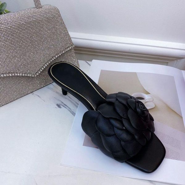 slippers women's solid genuine leather thin heels outside lady open toe summer sell casual shoes, Black
slippers women's solid genuine leather thin heels outside lady open toe summer sell casual shoes, Black