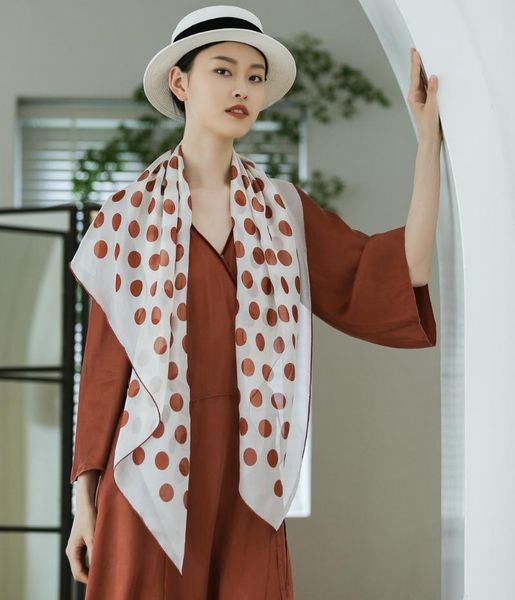 scarves 110*110cm spring ladies retro polka dot silk scarf mulberry sunscreen shawl big square, Blue;gray
scarves 110*110cm spring ladies retro polka dot silk scarf mulberry sunscreen shawl big square, Blue;gray