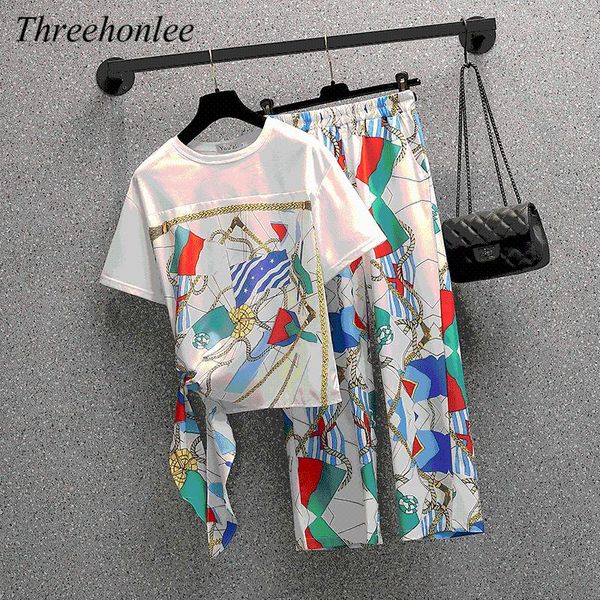 women's two piece pants plus size women 2 sets 2021 summer chiffon hit color printed bow and elastic waist wide leg pant female suit, White
women's two piece pants plus size women 2 sets 2021 summer chiffon hit color printed bow and elastic waist wide leg pant female suit, White