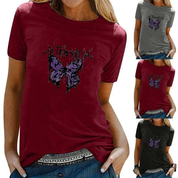 women's t-shirt women basic crew neck t shirt summer holiday butterfly printed tunic tee, White
women's t-shirt women basic crew neck t shirt summer holiday butterfly printed tunic tee, White