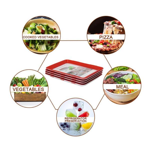 kitchen storage & organization 1/3/5/7pcs creative food preservation tray plateau de conservation des aliments stackable fresh container
kitchen storage & organization 1/3/5/7pcs creative food preservation tray plateau de conservation des aliments stackable fresh container