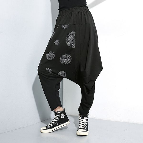 pants trousers fashion brand autumn elastic waist personalized harem dark belt casual 19-61051, Black;white
pants trousers fashion brand autumn elastic waist personalized harem dark belt casual 19-61051, Black;white