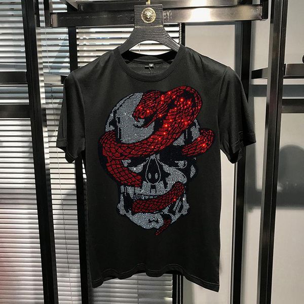 men's t-shirts personality heavy craft t-shirt fashion diamond skull and snake mixed pattern slim short sleeve, White;black
men's t-shirts personality heavy craft t-shirt fashion diamond skull and snake mixed pattern slim short sleeve, White;black