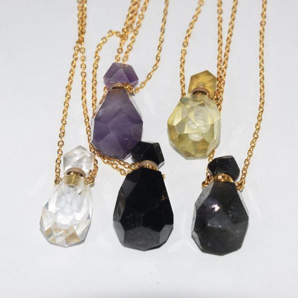 pendant necklaces natural gem stone perfume bottle gold chain necklace women 2021 essential oil jewelry decoration faceted crystal quartz, Silver
pendant necklaces natural gem stone perfume bottle gold chain necklace women 2021 essential oil jewelry decoration faceted crystal quartz, Silver