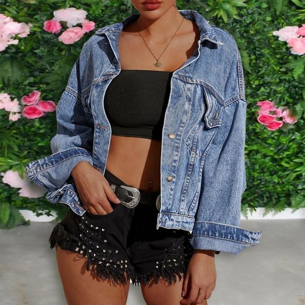 2021 new autumn denim women pocket femme winter overcoat sleeve blue jean coat chic jacket tc5l, Black;brown
2021 new autumn denim women pocket femme winter overcoat sleeve blue jean coat chic jacket tc5l, Black;brown