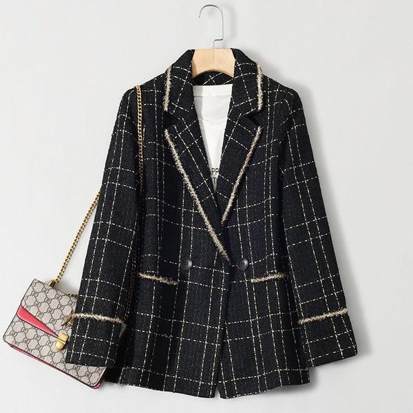 women's suits & blazers chic casual loose plaid women woolen 2021 autumn female full sleeve suit jackets coats stylish ladies blazer wb, White;black
women's suits & blazers chic casual loose plaid women woolen 2021 autumn female full sleeve suit jackets coats stylish ladies blazer wb, White;black