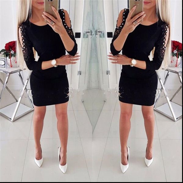 new fashion women bandage mini dress hollow out lace sleeve female summer dress evening party club wear, Black;gray
new fashion women bandage mini dress hollow out lace sleeve female summer dress evening party club wear, Black;gray