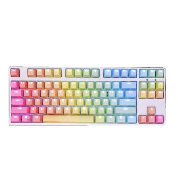87 keys wired mechanical keyboard e-sports gaming keyboard for pc with pbt keycaps - white backlit / rainbow (cherry red switch)
87 keys wired mechanical keyboard e-sports gaming keyboard for pc with pbt keycaps - white backlit / rainbow (cherry red switch)