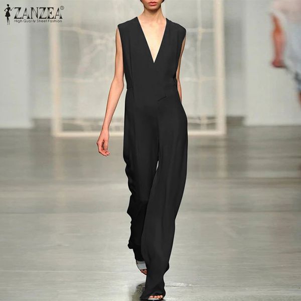 2021 new zanzea elegant summer v neck sleeveless jumpsuits women office work rompers fashion solid long overalls casual streetwear s-5xl zys, Black;white
2021 new zanzea elegant summer v neck sleeveless jumpsuits women office work rompers fashion solid long overalls casual streetwear s-5xl zys, Black;white