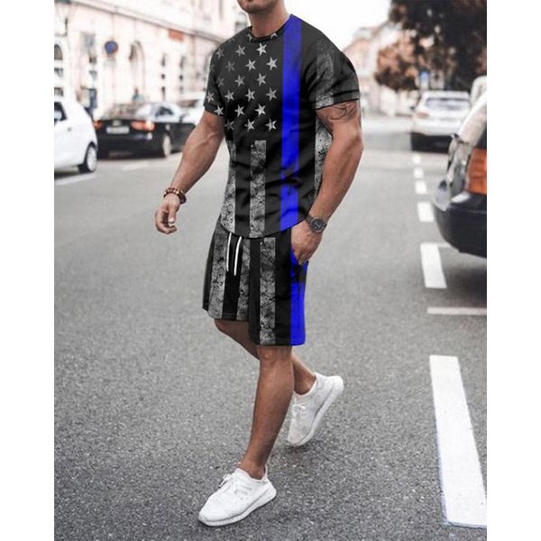 Star striped pattern men s sports suit short-sleeved T-shirt with shorts comfortable breathable and dry daily leisure sports, Gray
Star striped pattern men s sports suit short-sleeved T-shirt with shorts comfortable breathable and dry daily leisure sports, Gray