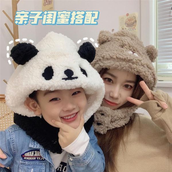 hats, scarves & gloves sets 2021 kids skullies beanies cartoon cute bear ear novelty hats keep warm winter outdppr women casual plush hat sc, Blue;gray