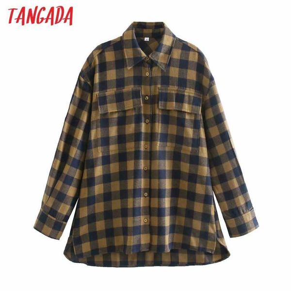 tangada spring fashion women oversized plaid print thick blouse long sleeve chic female casual loose shirt qj09 210609, White
tangada spring fashion women oversized plaid print thick blouse long sleeve chic female casual loose shirt qj09 210609, White