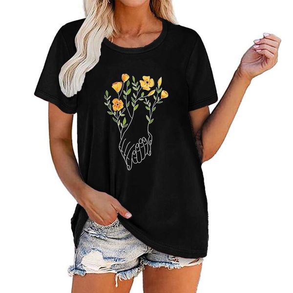 women's t-shirt daisy floral printed women t-shirts crew neck summe loose oversized harajuku short sleeve tee y2k female clothes, White
women's t-shirt daisy floral printed women t-shirts crew neck summe loose oversized harajuku short sleeve tee y2k female clothes, White