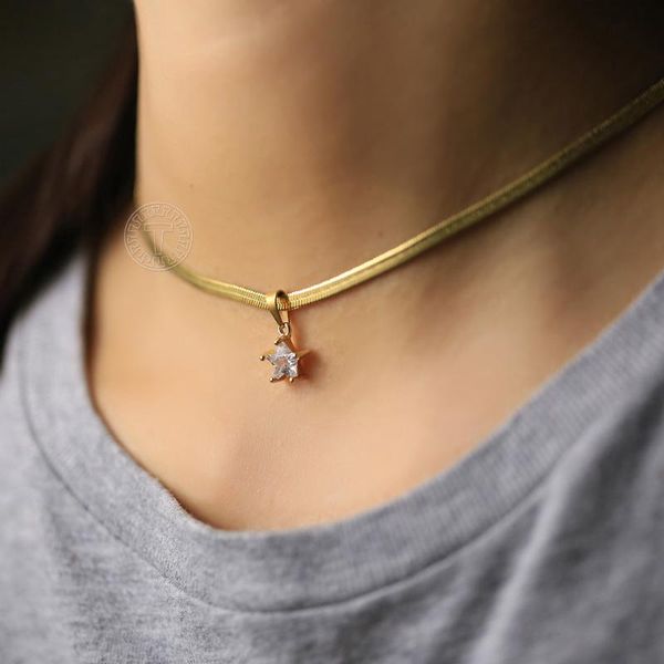 pendant necklaces 2021 women chocker mini cz star necklace stainless steel herringbone link chain boho fashion jewelry gift dn276, Silver
pendant necklaces 2021 women chocker mini cz star necklace stainless steel herringbone link chain boho fashion jewelry gift dn276, Silver