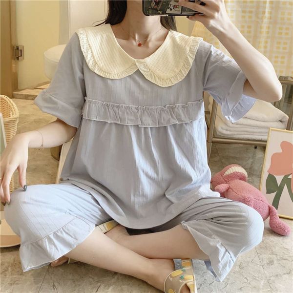 confinement women's cotton maternity pajamas pregnancy spring and autumn postpartum summer thin maternal nursing clothing, White
confinement women's cotton maternity pajamas pregnancy spring and autumn postpartum summer thin maternal nursing clothing, White
