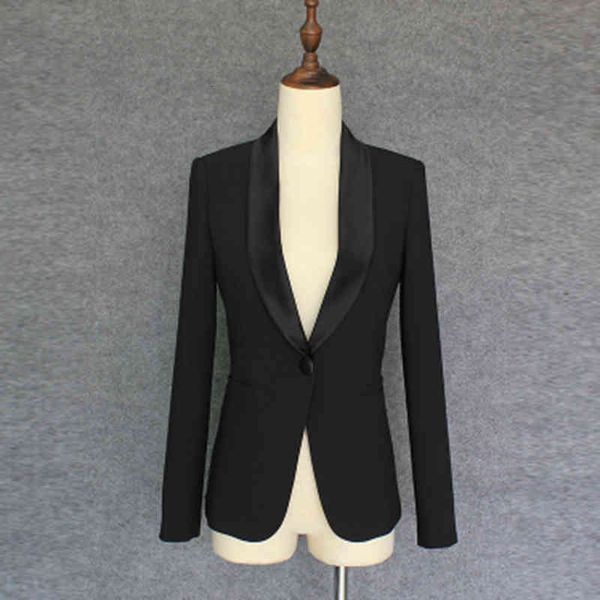 women's suits & blazers fashion designer jacket single button shawl collar outer xw86, White;black
women's suits & blazers fashion designer jacket single button shawl collar outer xw86, White;black