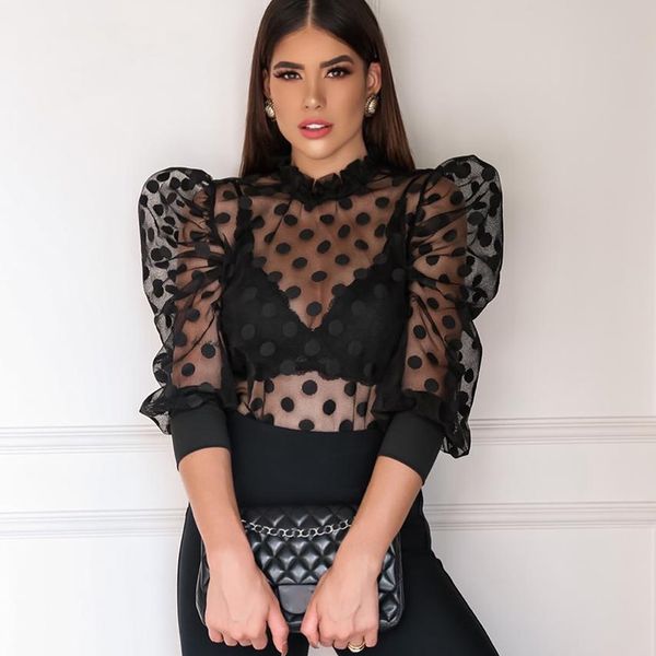 polka dot women t shirt transparent mesh patchwork lantern sleeve hollow out elegant 2021summer fashion tee, White
polka dot women t shirt transparent mesh patchwork lantern sleeve hollow out elegant 2021summer fashion tee, White