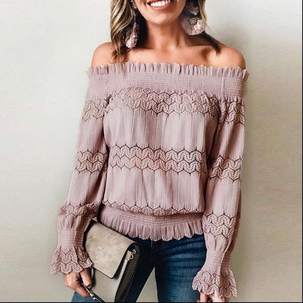 women slash neck hollow out lace blusas solid long sleeve blouse ladies casual harajuku boho style shirt sj4431m, White
women slash neck hollow out lace blusas solid long sleeve blouse ladies casual harajuku boho style shirt sj4431m, White