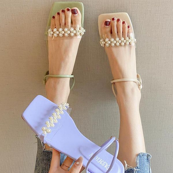 sandals flat fairy style pearl shoes woman slip-on string bead sweet transparent square toe solid ladies sandalias, Black
sandals flat fairy style pearl shoes woman slip-on string bead sweet transparent square toe solid ladies sandalias, Black