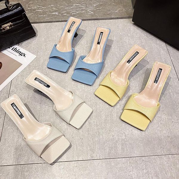 slippers 2021 fashion square toe high heel women peep slide brand summer ladies sandal shoes casual flip flops, Black
slippers 2021 fashion square toe high heel women peep slide brand summer ladies sandal shoes casual flip flops, Black