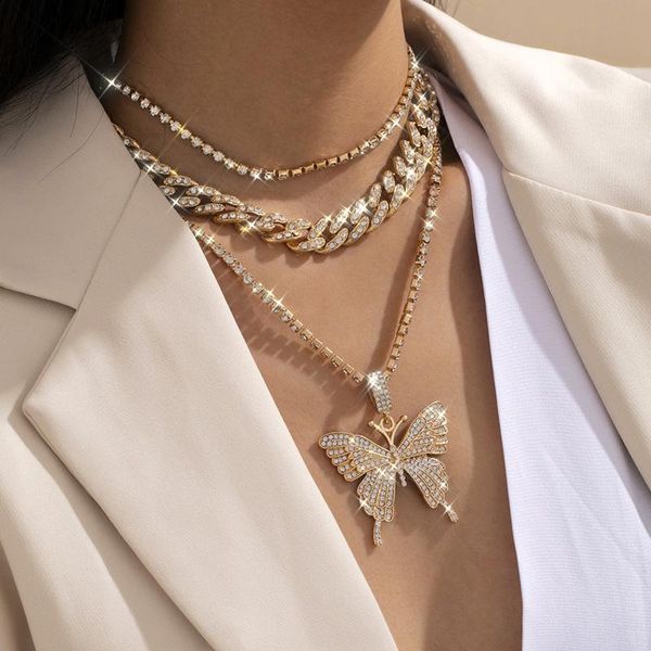 chains jewelry generous temperament full inlaid cuban chain necklace for women personalized fashion butterfly pendant 2021, Silver
chains jewelry generous temperament full inlaid cuban chain necklace for women personalized fashion butterfly pendant 2021, Silver