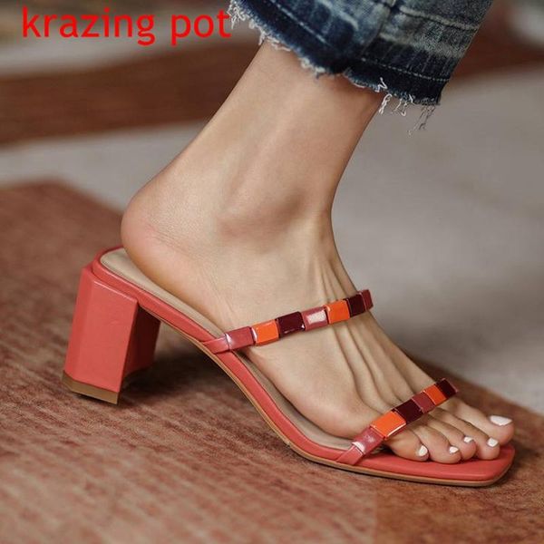 sandals krazing pot genuine leather gladiator mixed color peep toe model runway show bohemian style flip flops slip on women l91, Black
sandals krazing pot genuine leather gladiator mixed color peep toe model runway show bohemian style flip flops slip on women l91, Black