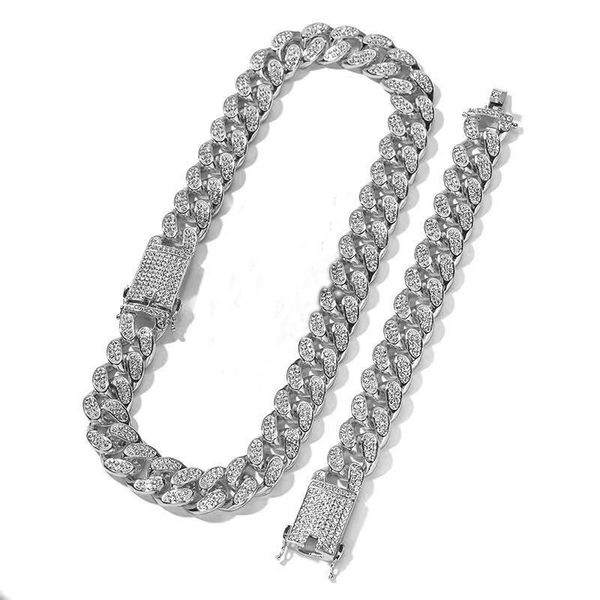 chains miami curb cuban chain necklace 12mm 20inch gold color iced out paved rhinestones cz bling rapper necklaces men hip hop jewelry, Silver
chains miami curb cuban chain necklace 12mm 20inch gold color iced out paved rhinestones cz bling rapper necklaces men hip hop jewelry, Silver
