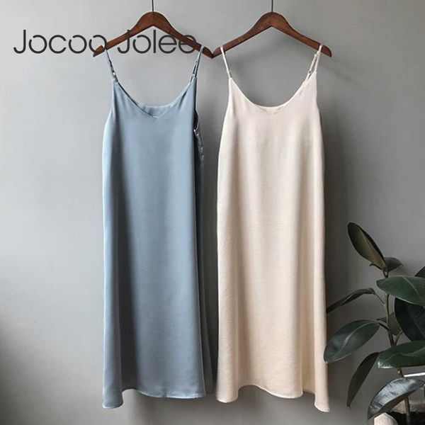 jocoo jolee elegant spaghetti strap silk satin midi dress for women casual solid v-neck loose long dresses home beach sundress 210619, Black;gray
jocoo jolee elegant spaghetti strap silk satin midi dress for women casual solid v-neck loose long dresses home beach sundress 210619, Black;gray